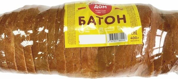 Батон Хлебный дом нарезной нарезка
