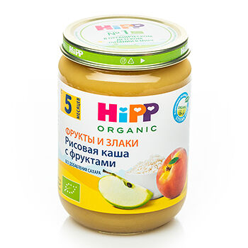 Каша HiPP рисовая с фруктами с 4 месяцев БИО 190г, Россия