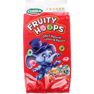 Колечки «Cerera» Fruity Hoops, фруктовые, 225 г