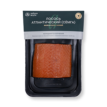 

Лосось атлантический (сёмга) Азбука Вкуса холодного копчения филе-кусок с кожей 240 г