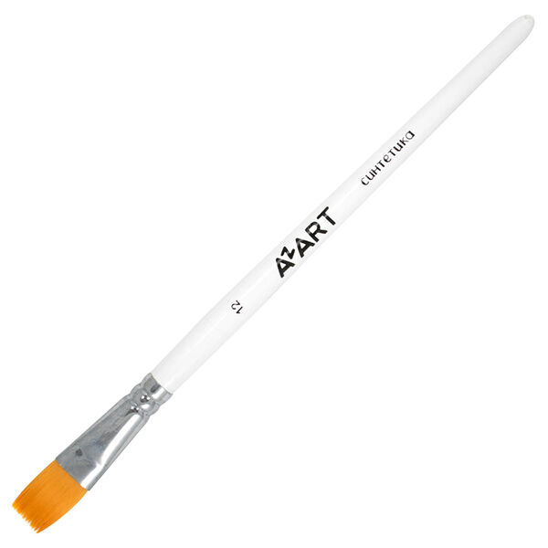 Кисть щетина плоская №12, кор. ручка  AZART