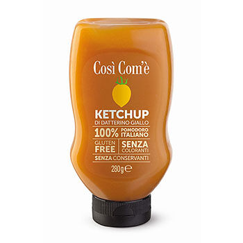 Кетчуп из жёлтых томатов даттерино,(без глютена) Cosi Com'e, 280 г, Италия