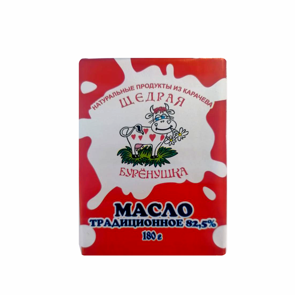 Масло сливочное Щедрая Буренушка Традиционное 82.5%
