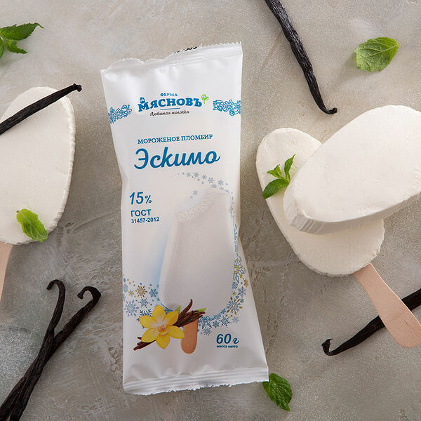 Мороженое пломбир Эскимо 15% ГОСТ МясновЪ Ферма