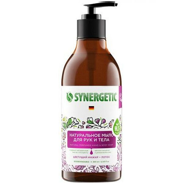 Мыло жидкое SYNERGETIC Цветущий инжир и лотос, парфюмированное