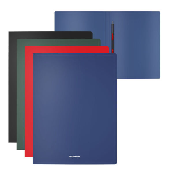 Папка-скоросшиватель с пружинным механизмом ErichKrause Matt Classic, A4, ассорти  50080