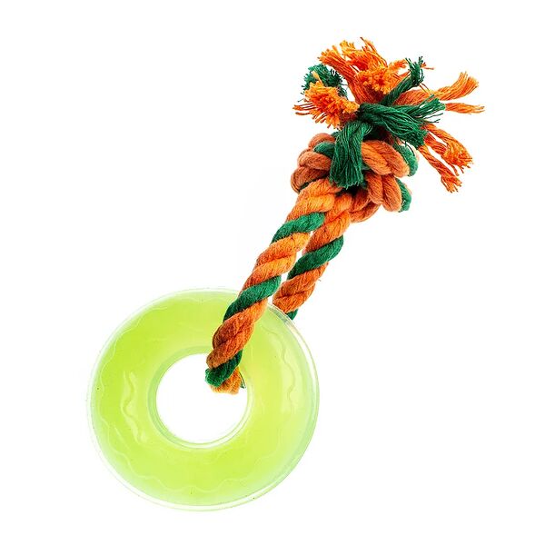 Игрушка для собак Кольцо мини с канатом