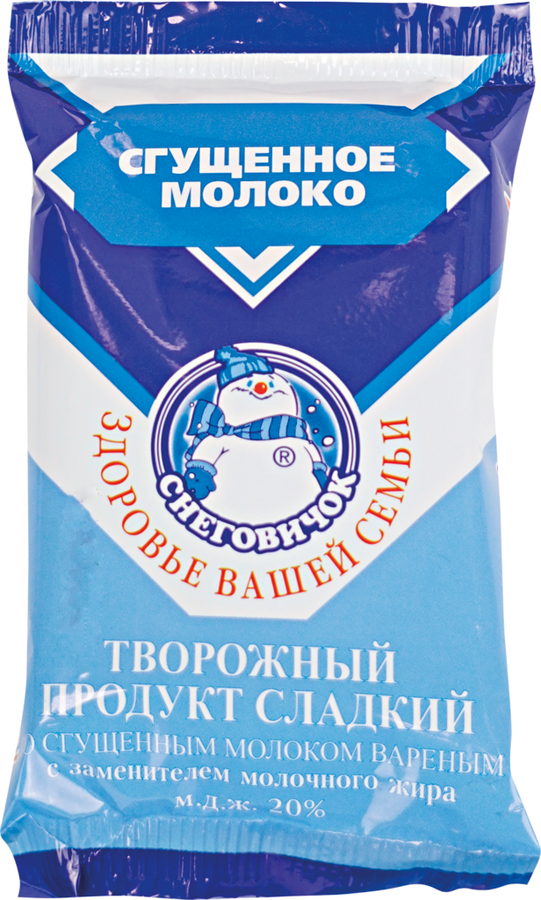 

Продукт творожный Снеговичок со сгущенным молоком 20% с ЗМЖ 180 г