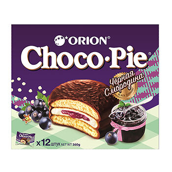 Печенье Orion Чоко Пай черная смородина, 360г