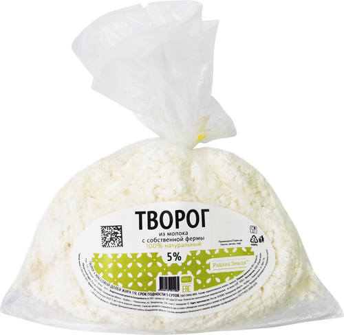 

Творог Родная Земля 5%, без змж, 450г