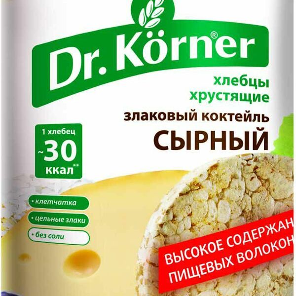 Хлебцы мультизлаковые Dr. Korner злаковый коктейль сырный