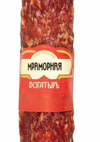 Колбаса сырокопчёная Мраморная, кусок
