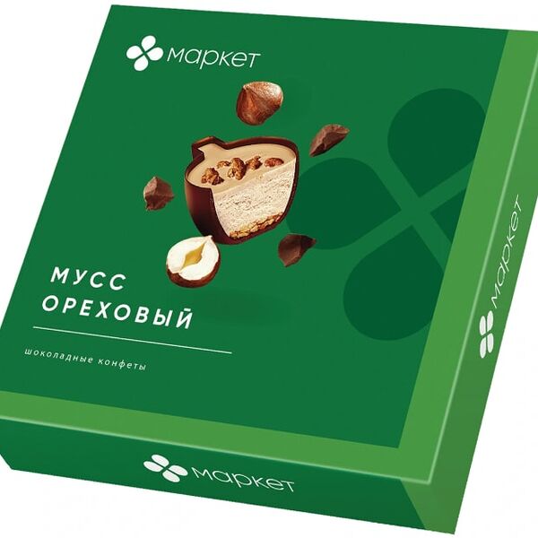 Конфеты Маркет шоколадные Ореховый мусс 104г