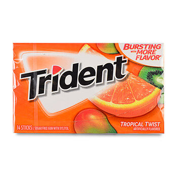 Жевательная резинка Trident Tropical Twist Mondelez Global LLC 26.6г США