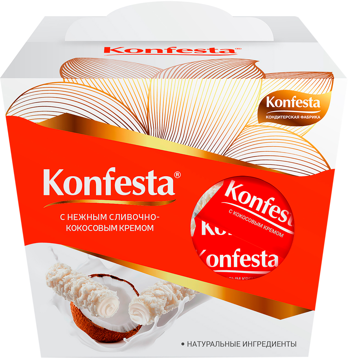 

Конфета Konfesta глазированная с кокосовой начинкой