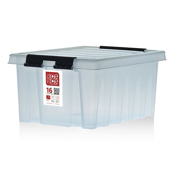 Контейнер на защелках RoxBox, 16 л, прозрачный