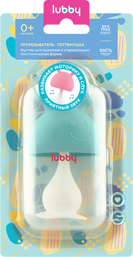 Прорезыватель-погремушка LUBBY Mr. White 2в1 на присоске с 0 месяцев