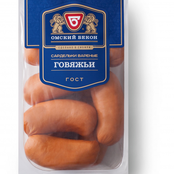 Сардельки говяжьи ТМ Омский бекон