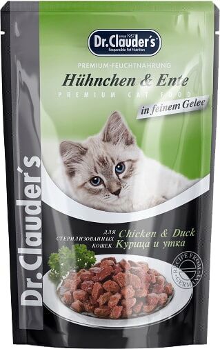Влажный корм для кошек Dr.Clauders для стерилизованных Курица и утка 85г