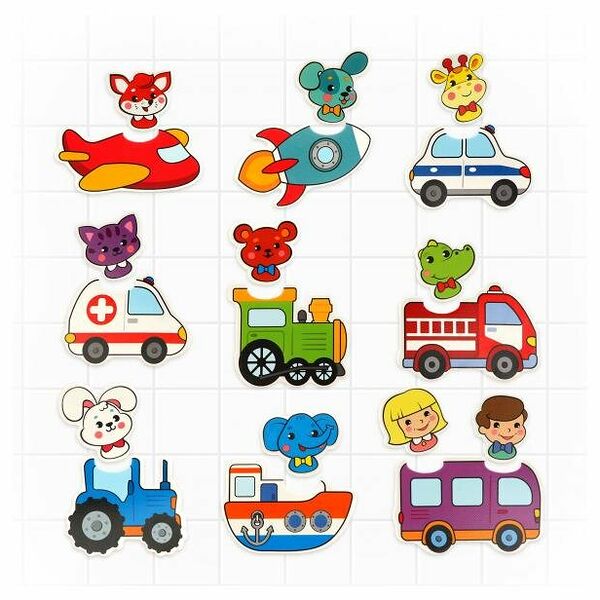 Набор стикеров-пазлов для купания Транспорт ТМ Жирафики