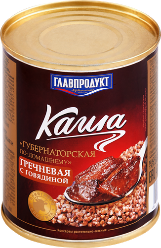 Каша гречневая Главпродукт По-домашнему с говядиной 340 г