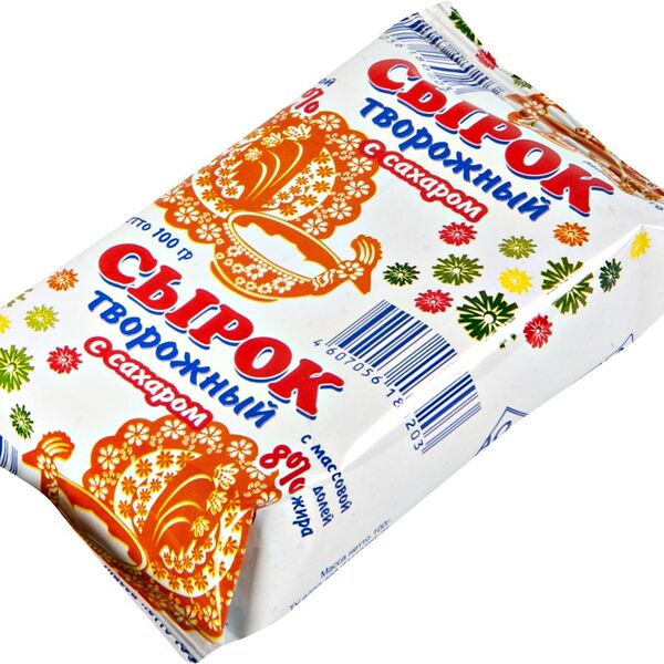 Сырок творожный Тобольский Гормолзавод 8%, бумажная обертка