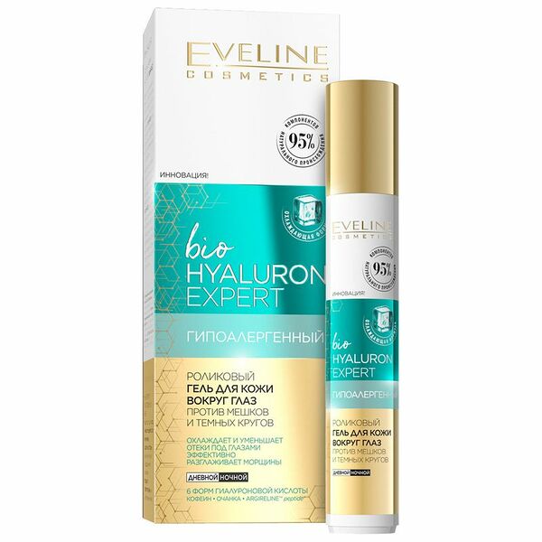 Роликовый гель для кожи вокруг глаз Eveline Cosmetics Bio Hyaluron Expert 15 мл