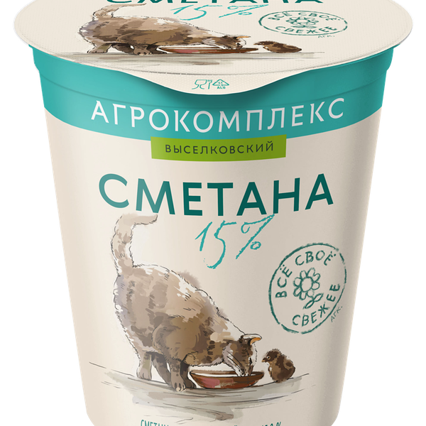 Сметана АГРОКОМПЛЕКС 15% без змж