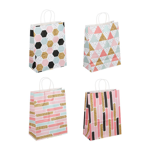 Ladecor пакет подарочный, бумажный, 25,5x33x12,5 см, 4 дизайна, абстракция