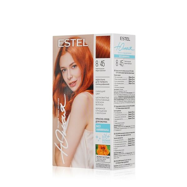 Краска-уход для волос без аммиака Estel Юная 8/45 Светло-русый медно-красный
