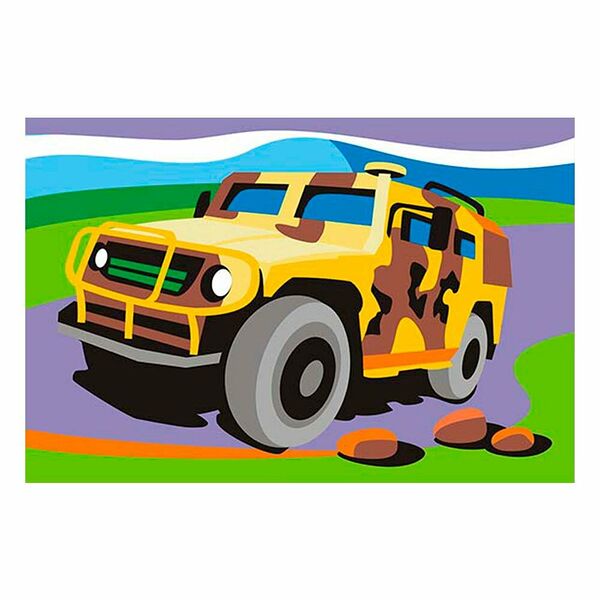 Картина по номерам для малышей Боевая машина, Ркн-025