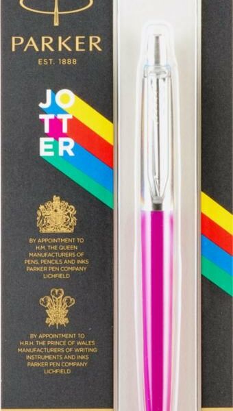 Ручка шариковая Jotter (Джоттер) цвет: синий, в розовом корпусе, 0.5 мм ТМ Parker (Паркер)