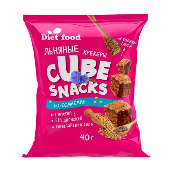 Льняные кубики ТМ бородинские 40г