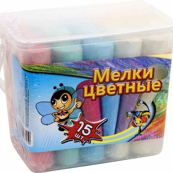 Набор разноцветных мелков, в ассортименте, 15 шт.