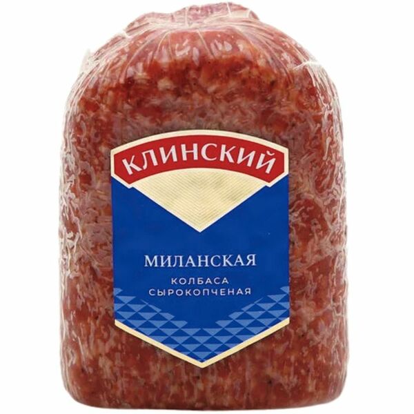 Колбаса сырокопченая полусухая миланская ТМ Клинский