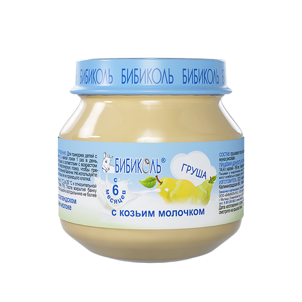 Пюре Бибиколь Груша с козьим молочком с 6 месяцев 80 г