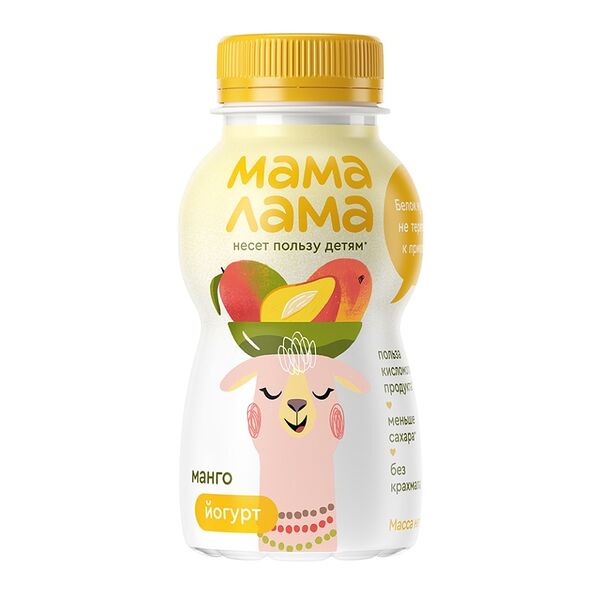 Йогурт питьевой Мама Лама с манго 2.5%, 