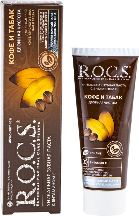 

Зубная паста R.O.C.S. Кофе и табак двойная чистота 74 г