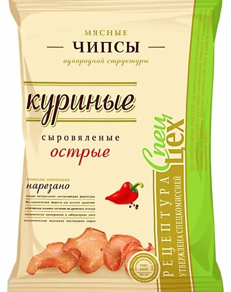 Чипсы мясные Егорьевская КГФ куриные сыровяленые острые