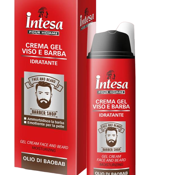 Гель-крем для лица и бороды Intesa увлажняющий с маслом баобаба, 50 мл