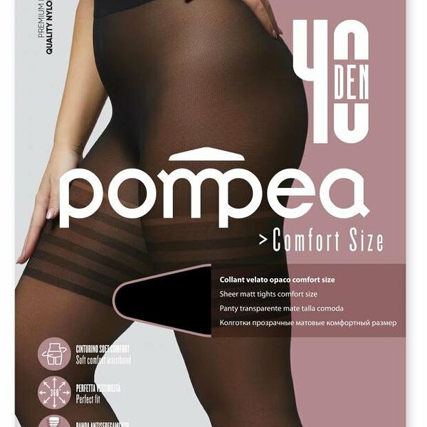Колготки женские Pompea Comfort 40 Den Nero, XXL