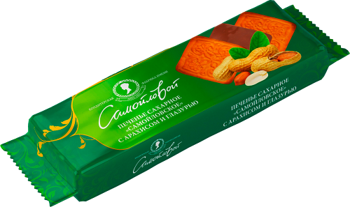 Печенье Самойловские сладости сахарное с арахисом и глазурью 115 г