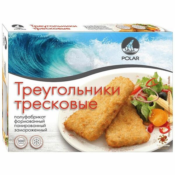 Треугольники рыбные Polar из тресковых пород, замороженные, 300г