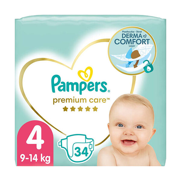 Детские подгузники Pampers premium N4 9-14 кг N34
