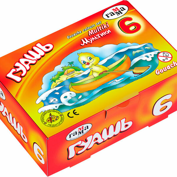 Гуашь Рельеф-центр Гамма 6 цветов