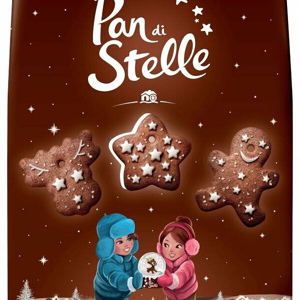 Печенье Mulino Bianco Pan Di Stelle шоколадное с сахарными звездочками