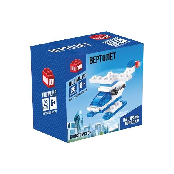 Конструктор Полиция Вертолет 28 деталей 2546806