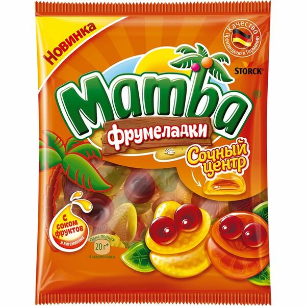 Мармелад Mamba Сочный центр фрумеладки жевательный, 70г