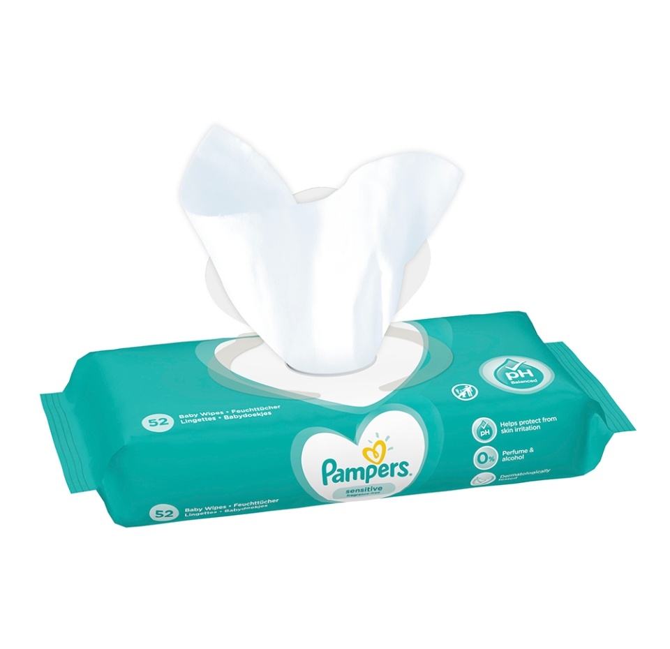 

Салфетки влажные Pampers Sensitive детские 52 шт.