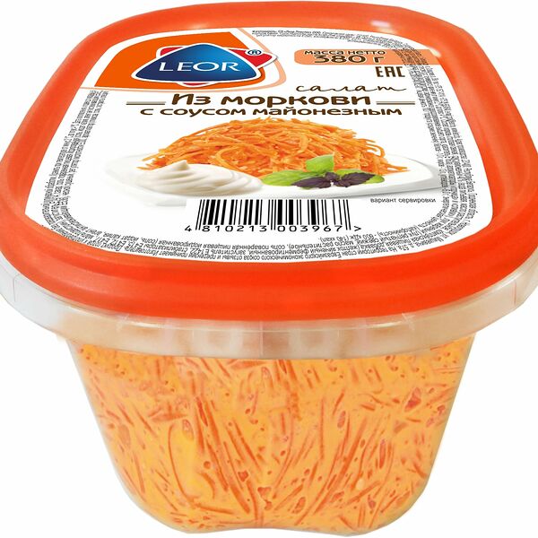 Салат Морковь с майонезом Леор Пластик вес 380г